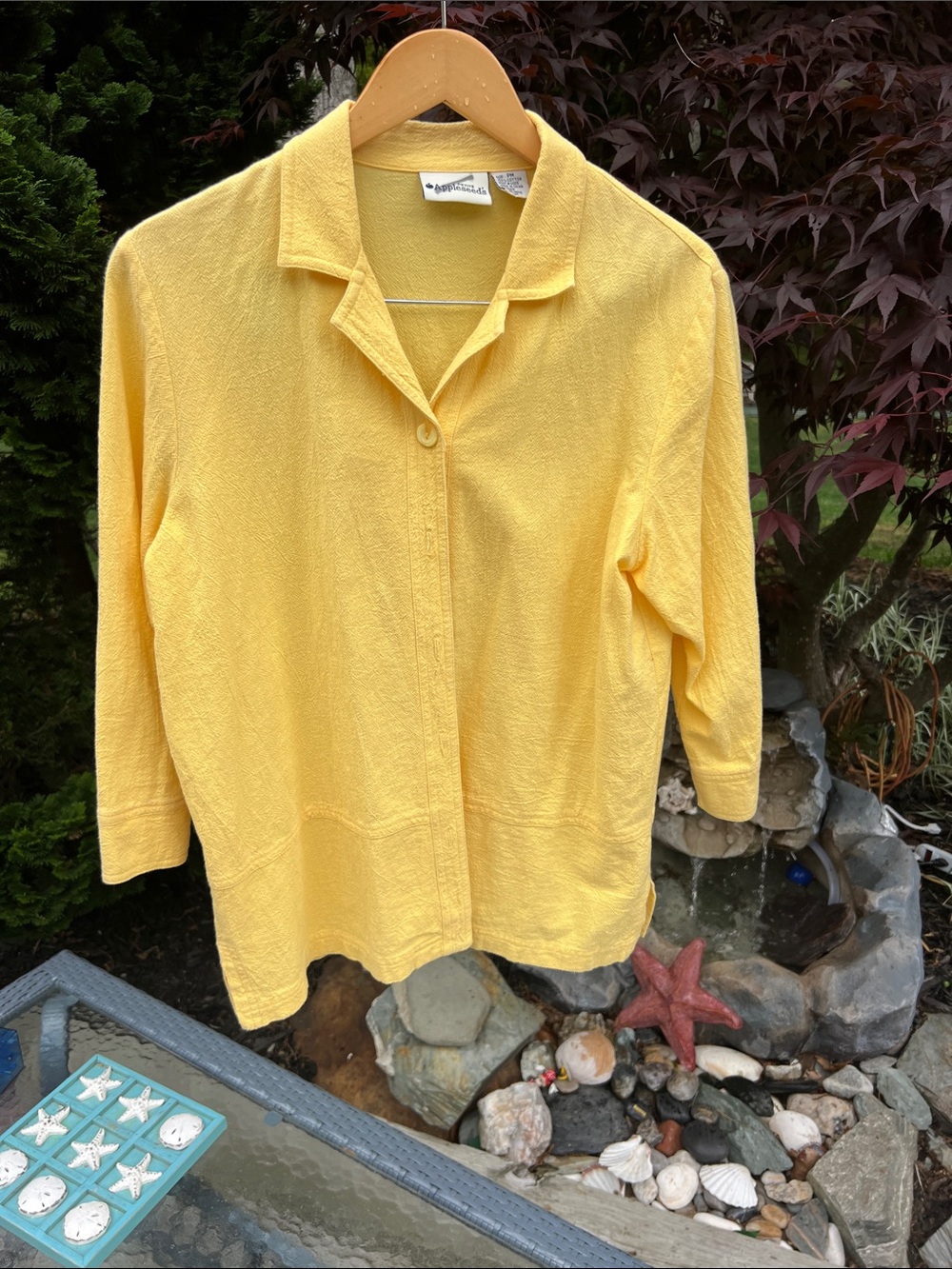 Sunshine Yellow Button-Front Women’s Shirt - Casual Collared Top